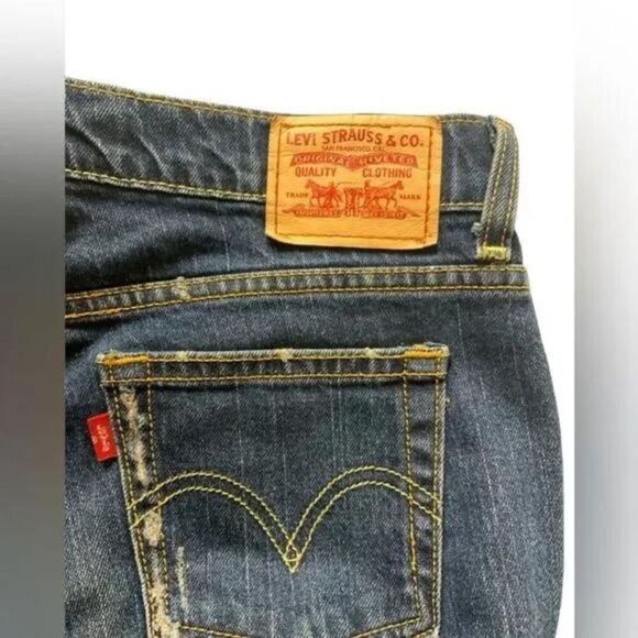 Levi's Jeans Bootcut Womens Size 6 Long Straight Leg Stretch Dark Wash Denim - Picture 7 of 9